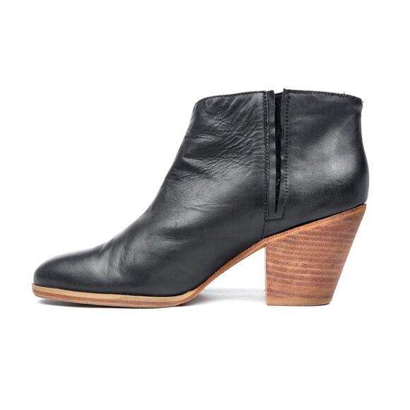 Black Leather Ankle Boots - Picture 4 of 11